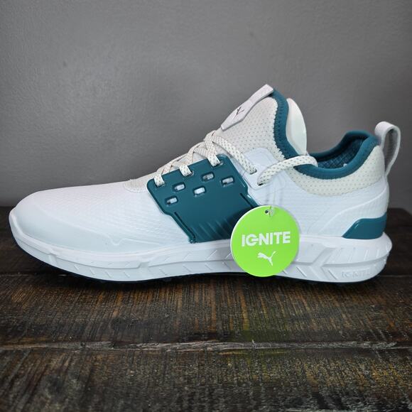 NEW Puma Ignite Articulate Mens Size 9 Waterproof Golf Shoes White Blue - Picture 6 of 13